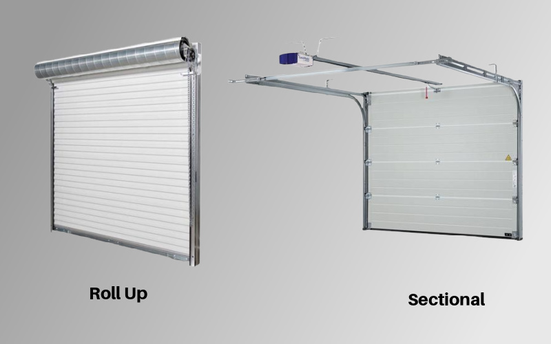 Roll up and sectional garage door