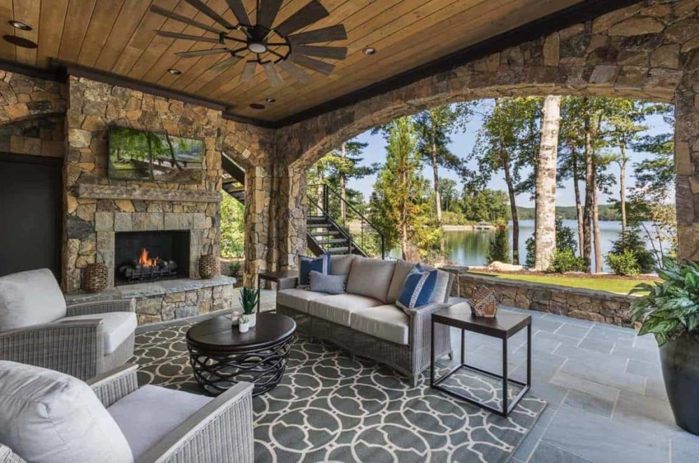 Rustic Home porch view of the lake