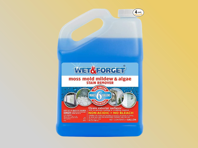 Wet and Forget 800006 1 Gallon Outdoor Moss Mold Mildew Cleaner Remover