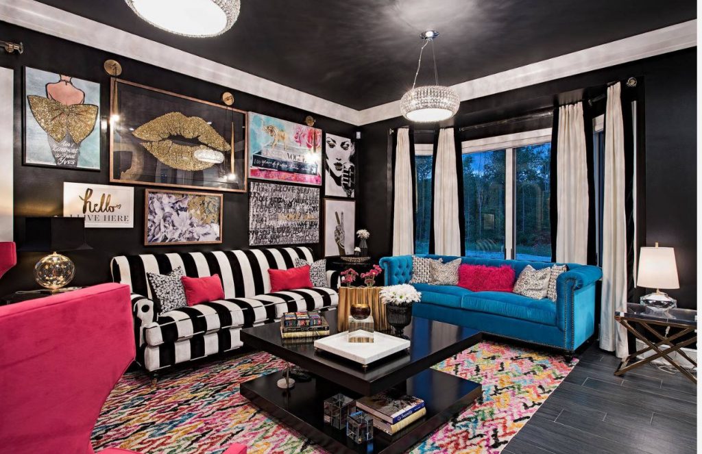 Black white pink blue room 1024x663