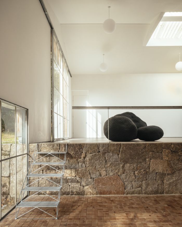 Locally-sourced stone was used for the interior design as a way to bring the outdoors in