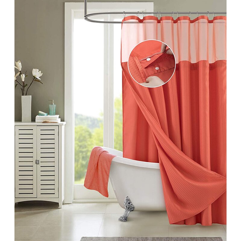 Shower curtain coral