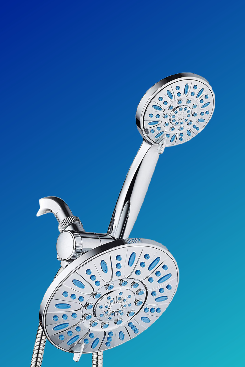 Anti-Microbial & Anti-Clog Rainfall Shower Head And Handheld Shower Head