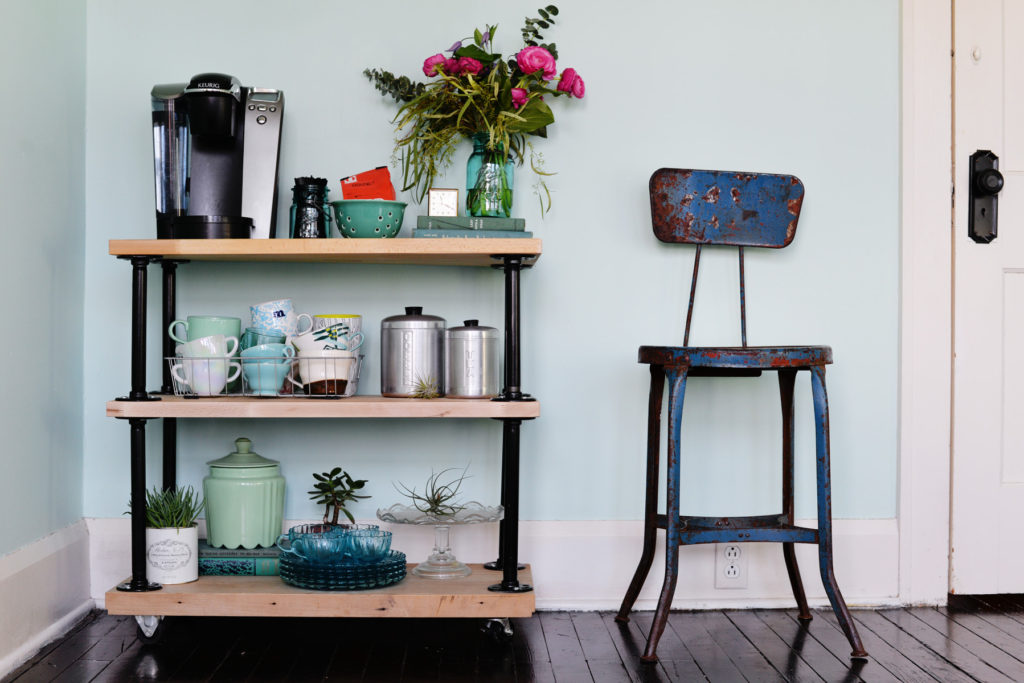 DIY Industrial Pipe Coffee Bar Cart