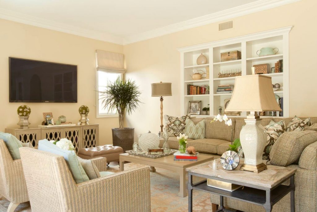 diverse beige living room