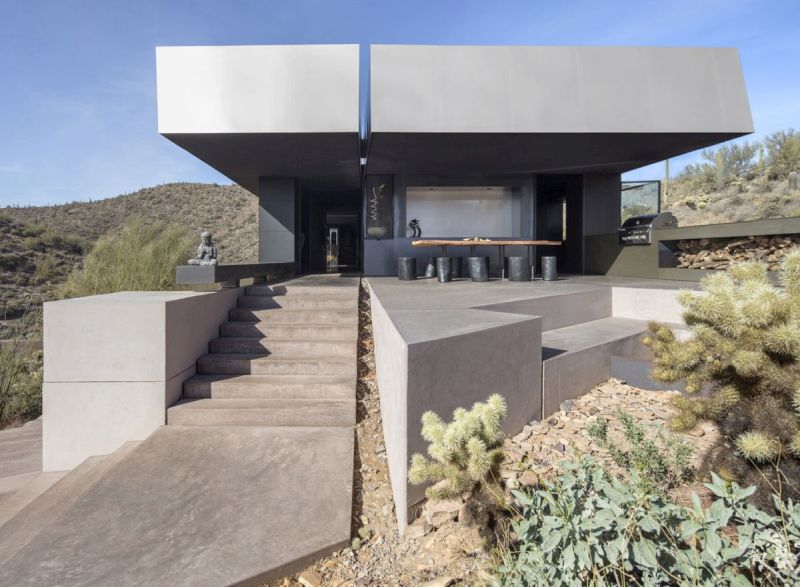 Modern house desert architecture terrace