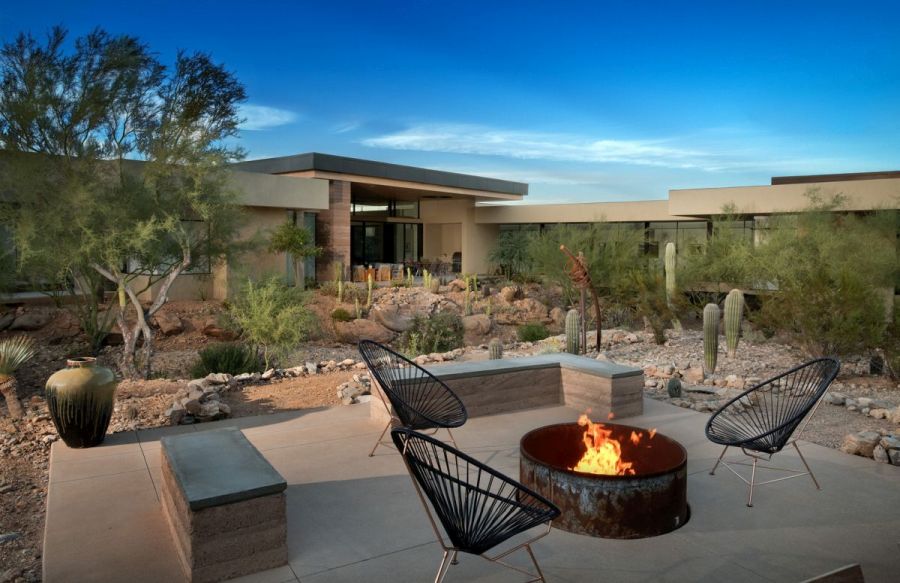 Modern house desert architecture terrace