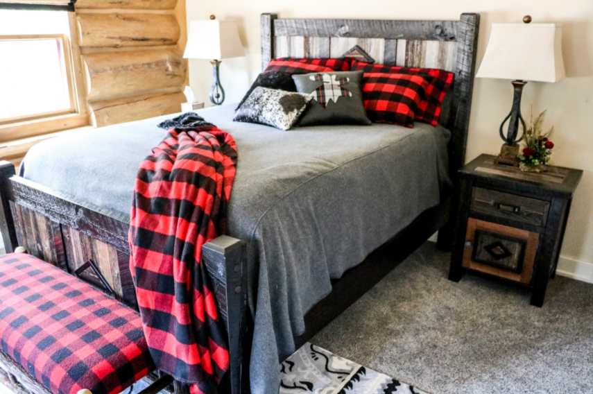 Lodge style bedroom decor