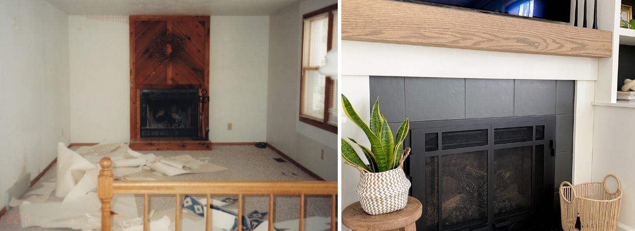 Fireplace renovation painting