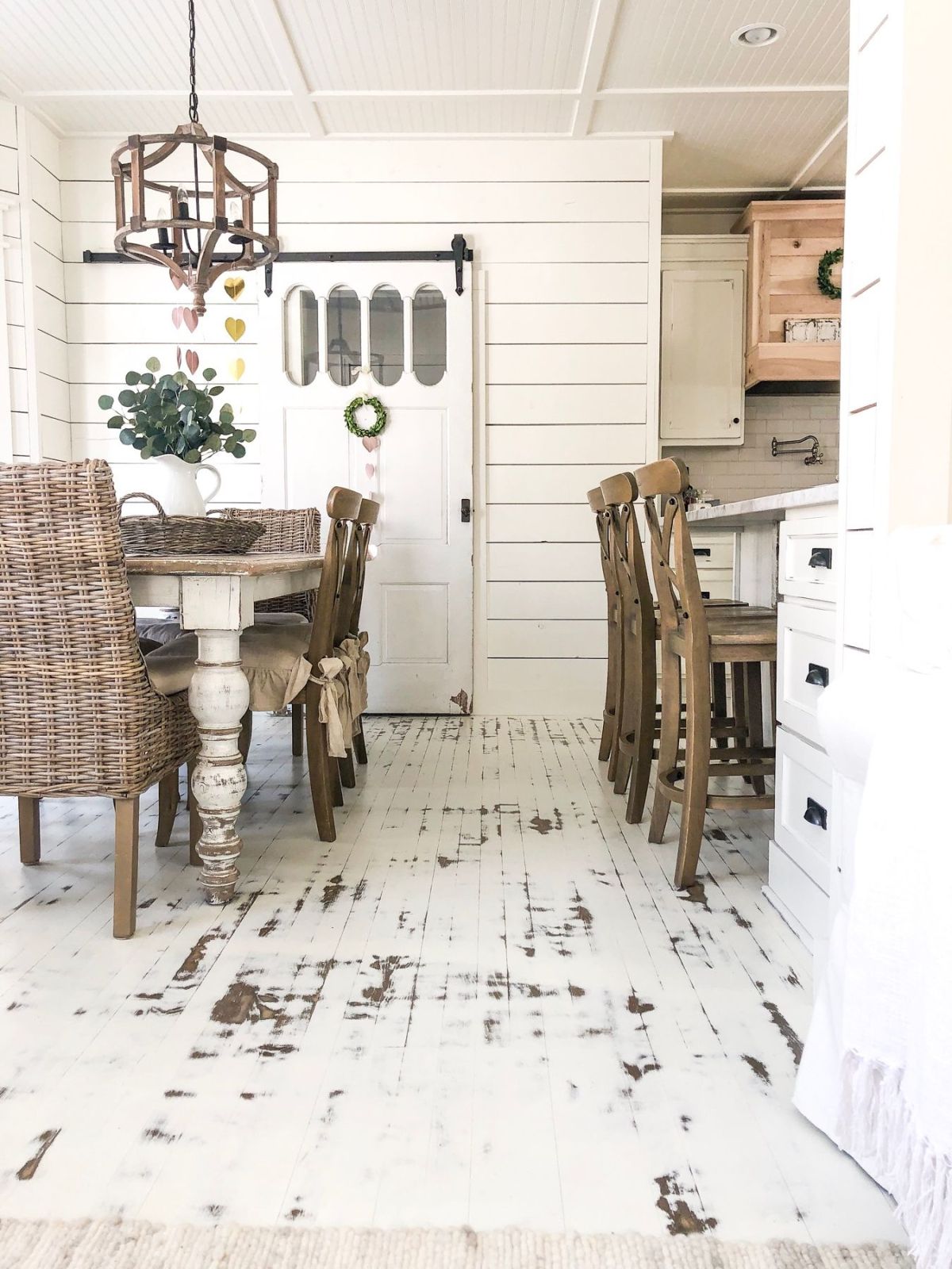 White Kitchen Wood Floor