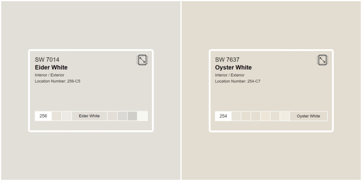 Eider White vs Oyster White