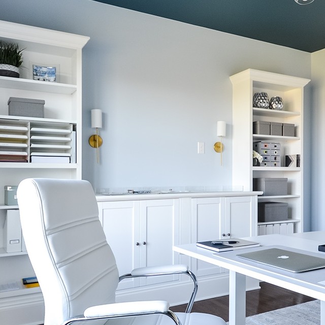 Hinting Blue Sherwin Williams Home Office Wall Paint