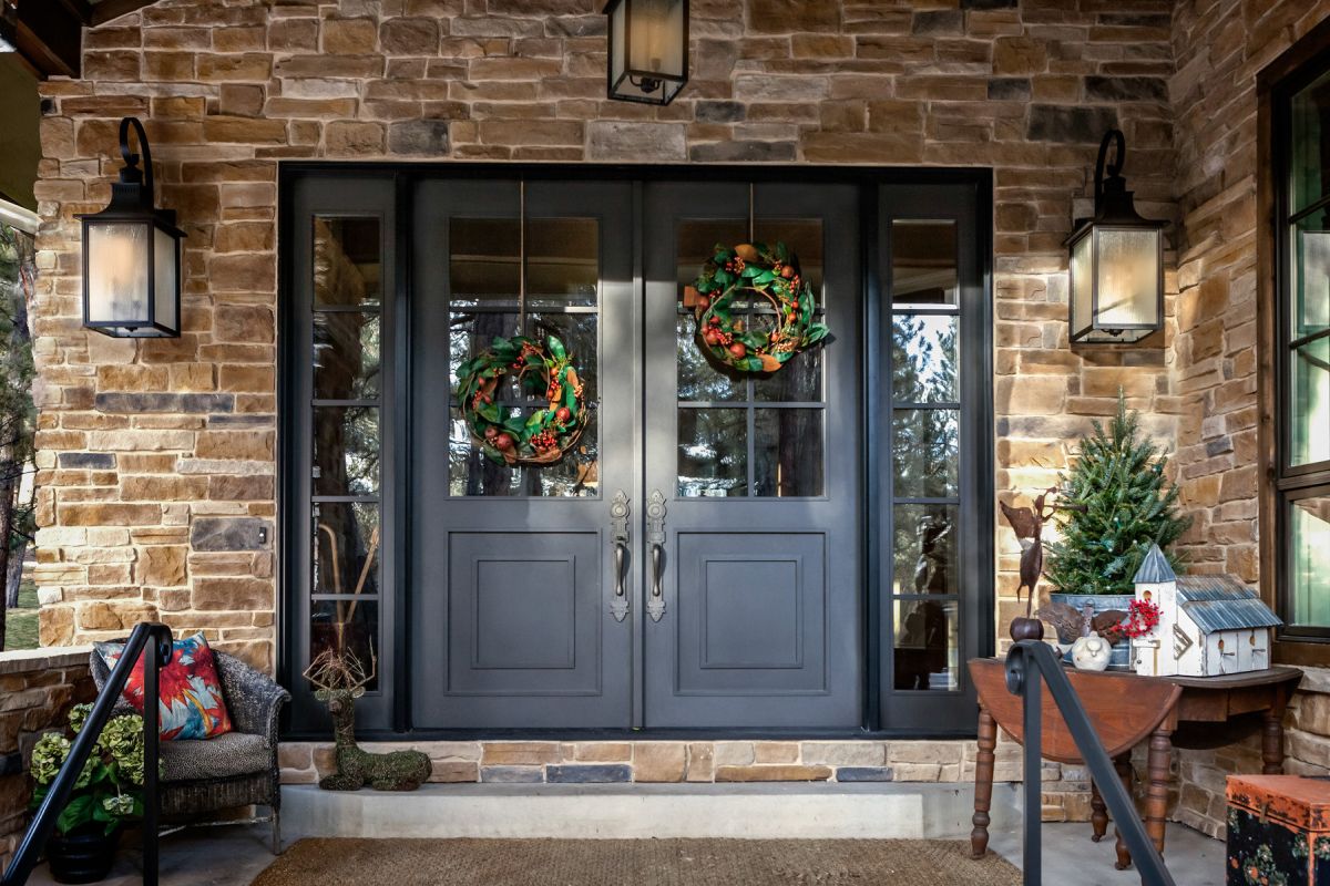 Exterior Black Wood French Doors