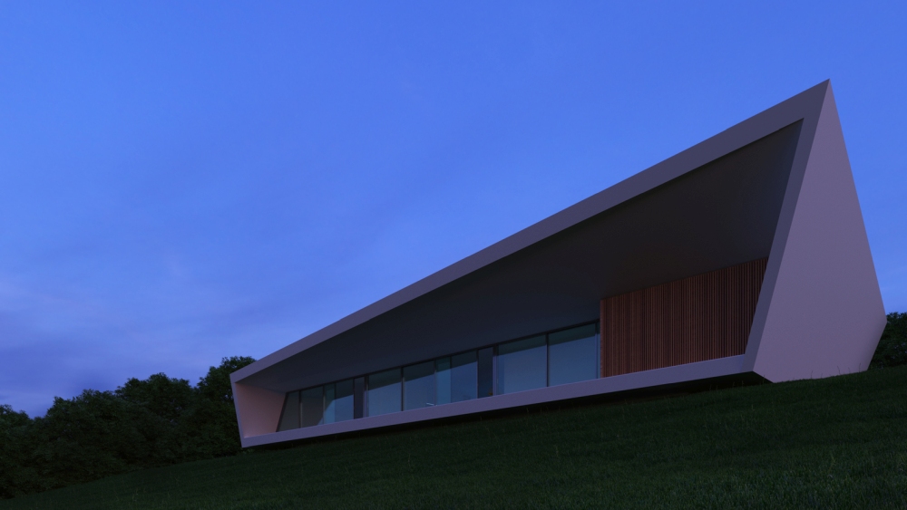 White Line Minimalist House Nravil Architects light