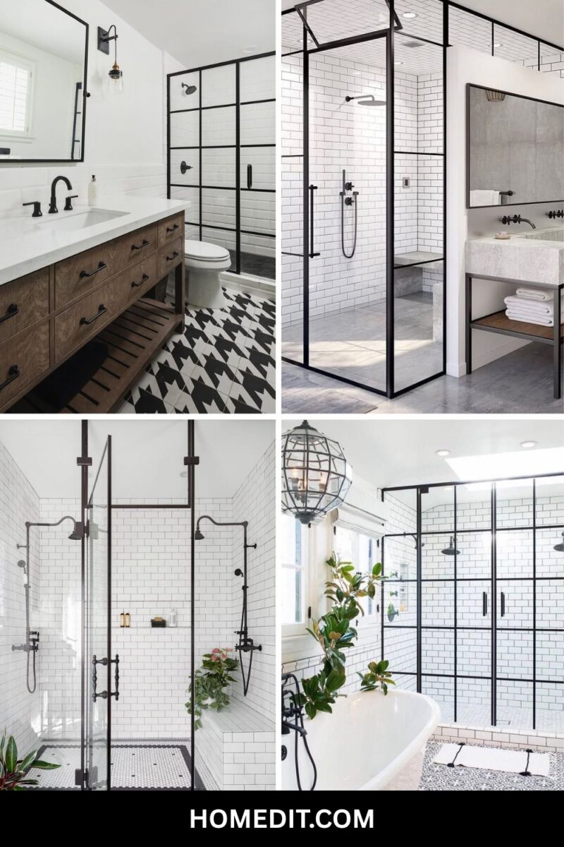 25 Black Frame Shower Ideas to Add Architectural Edge to Your Bathroom ...