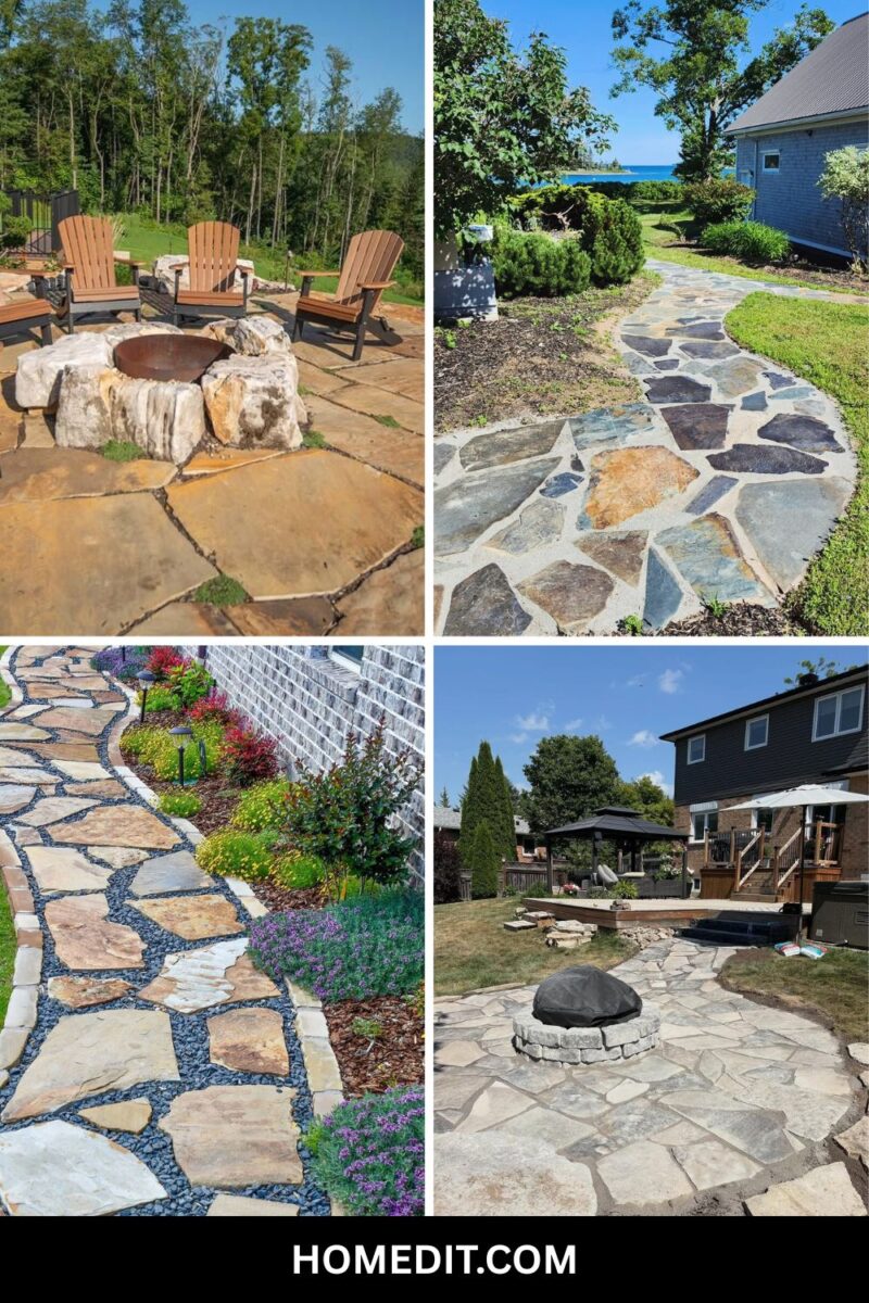 12 Backyard Design Ideas Where Flagstone Replaces Traditional Lawn Design