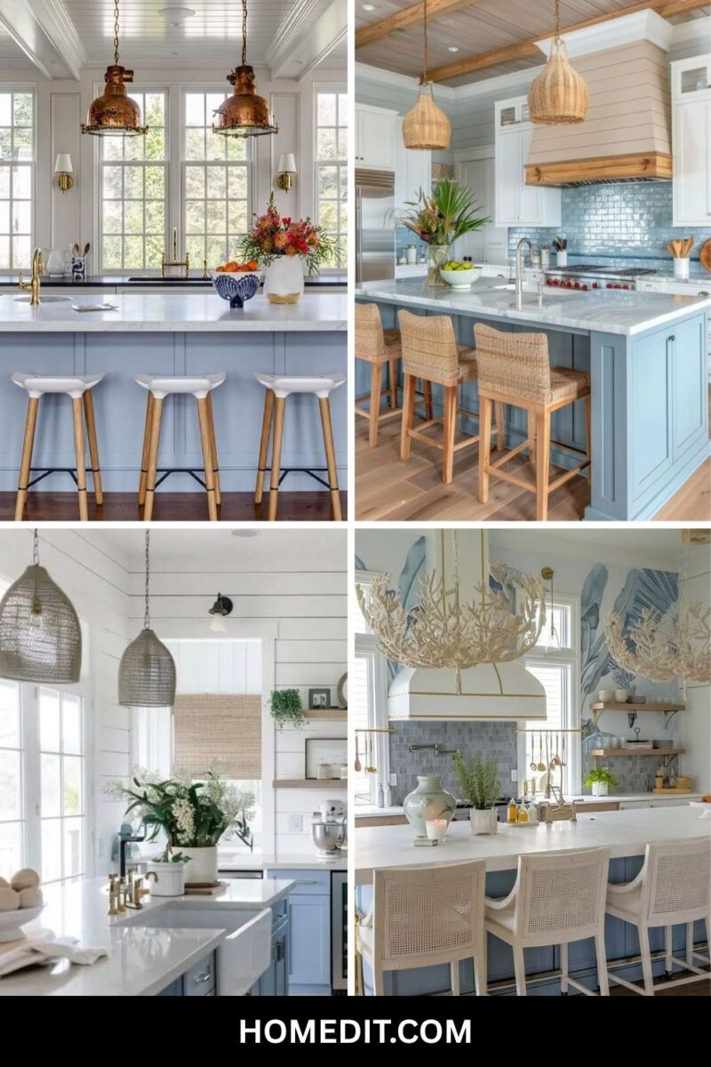 20 Coastal Kitchen Ideas for 2026 Where Blue Base Cabinets Anchor ...