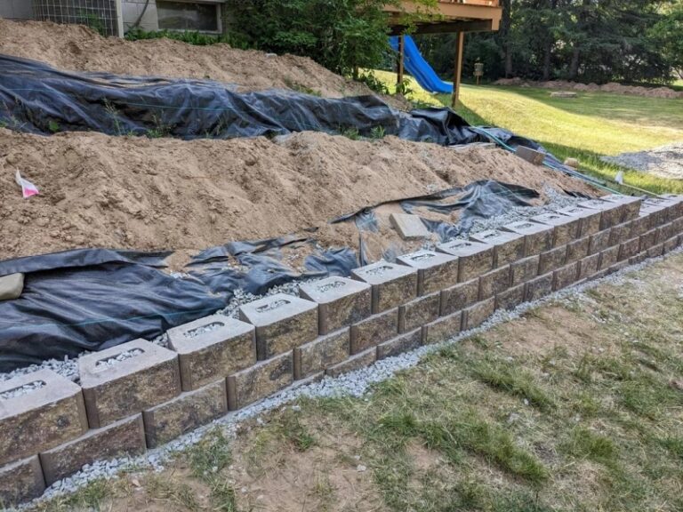 He Dug Two Trenches Across the Slope and Built a Tiered Retaining Wall ...