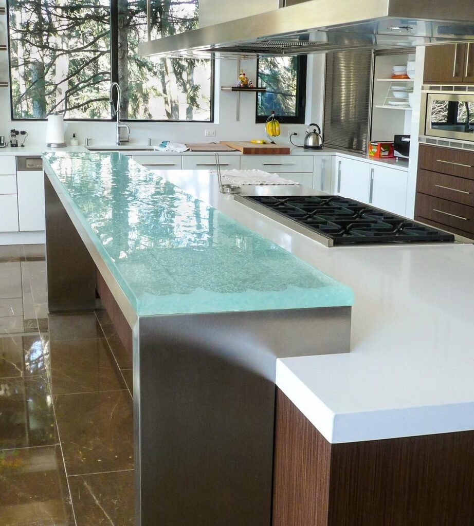 16 Glass Countertop Ideas for 2026 That Make Standard Kitchens Look ...