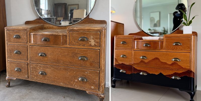 Before and after paint mountain dresser