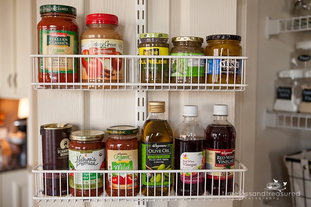 Door Baskets Keep Bottles and Small Packages in Rows