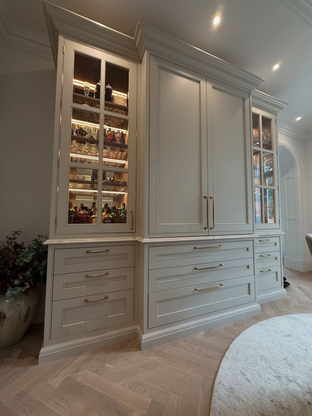 A Display Dresser Has More Behind Its Center Doors