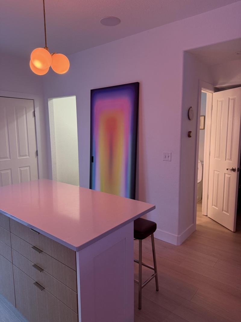 A Large Artwork Conceals the Laundry-Room Door