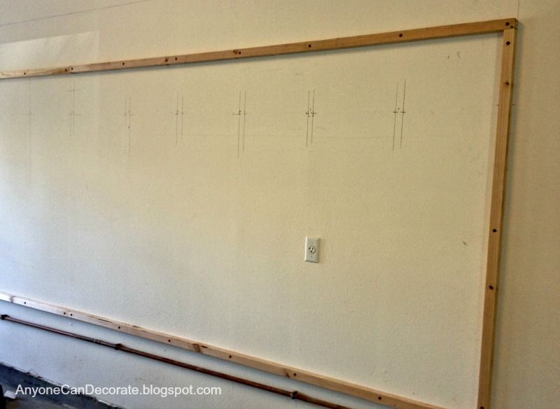 A Wooden Frame Covered the Garage Wall
