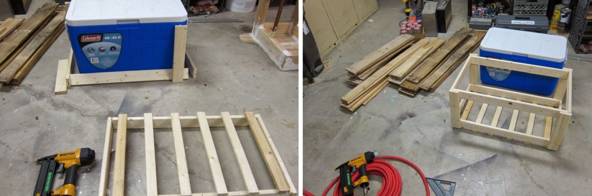 A Wooden Frame Was Built Around the Cooler
