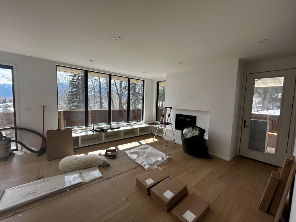 Above-fridge cabinet boxes formed the base