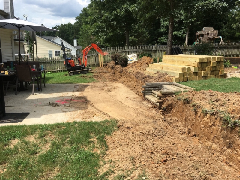 An Excavator Opened the Ground Beside the Patio
