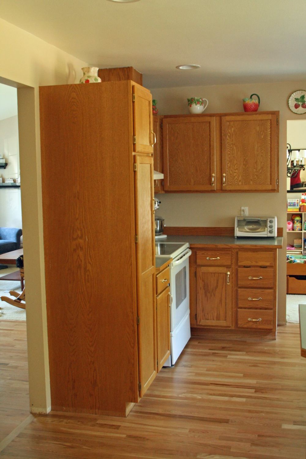 An Exposed Pantry Side Offered Space for Beadboard