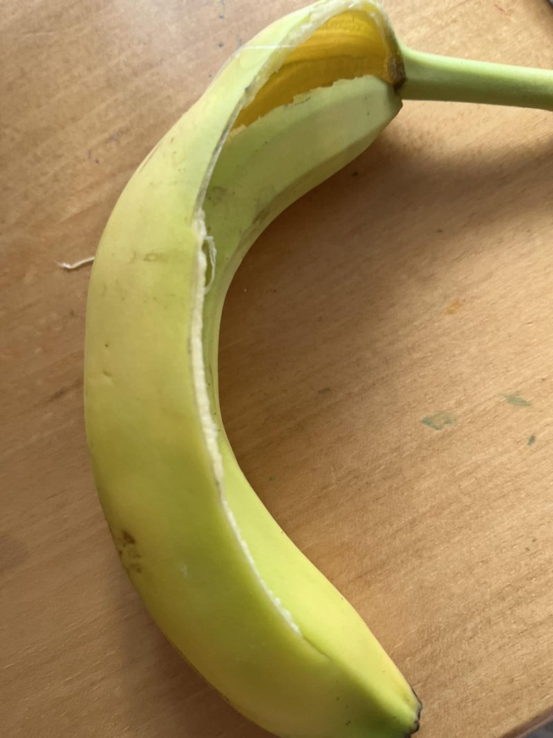 Banana peel on the table
