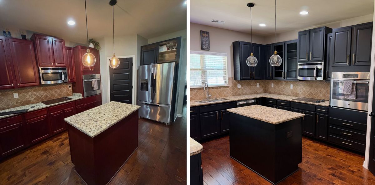 Before and After Shows the Cherry-to-Black Transformation