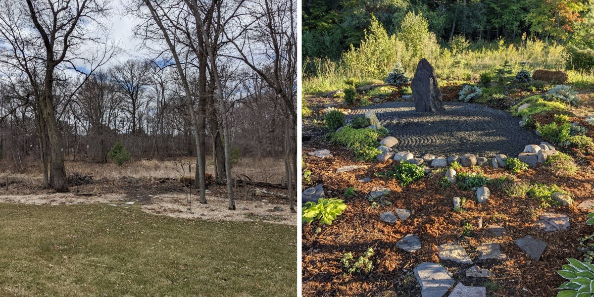 Before and after garden to japanese style