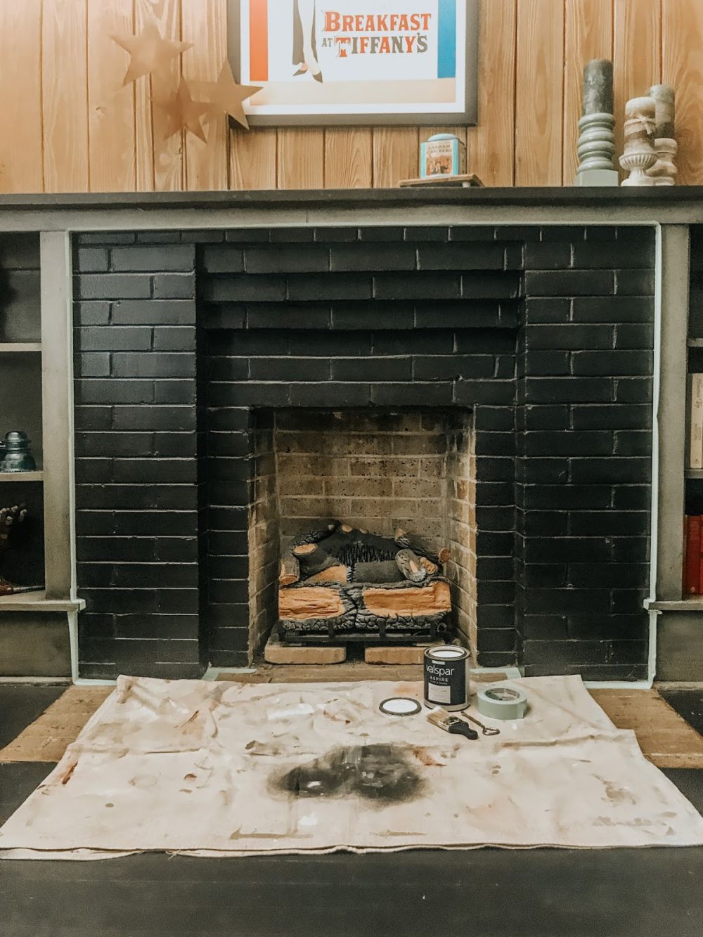 Black Brick Surrounded the Original Firebox