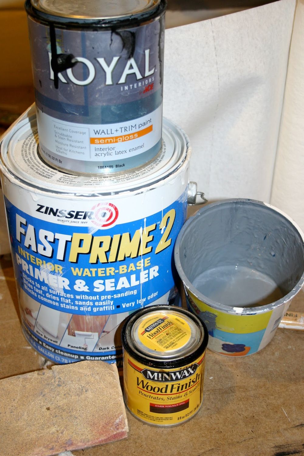 Blue craft paint helped create the base color