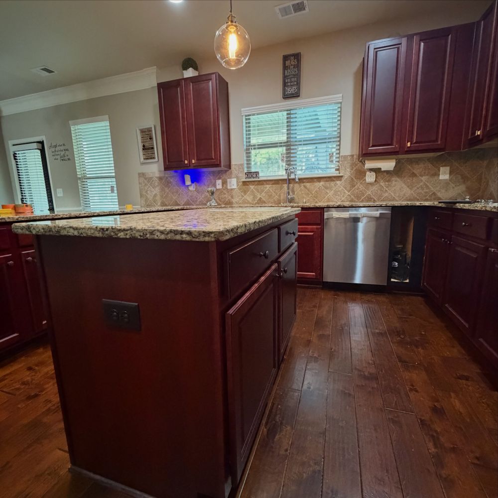 Cherry Cabinets Dominated the Original Kitchen