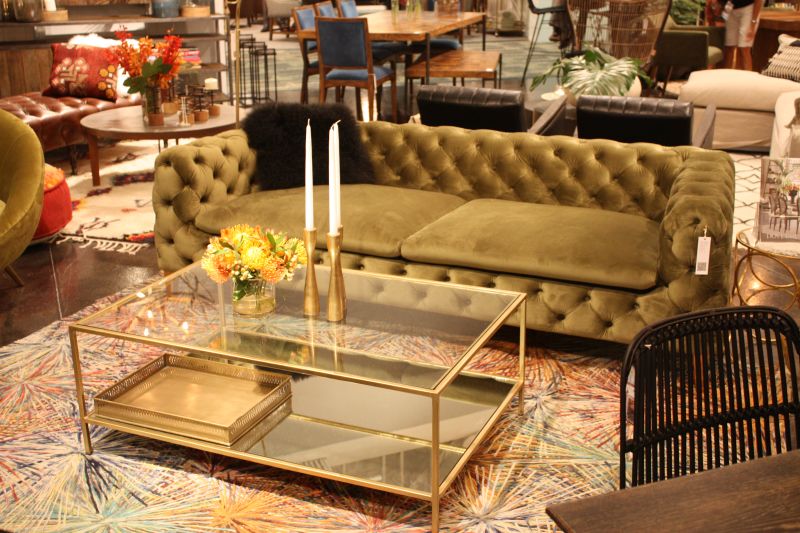 Chesterfield upholstery makes the frame part of the decoration