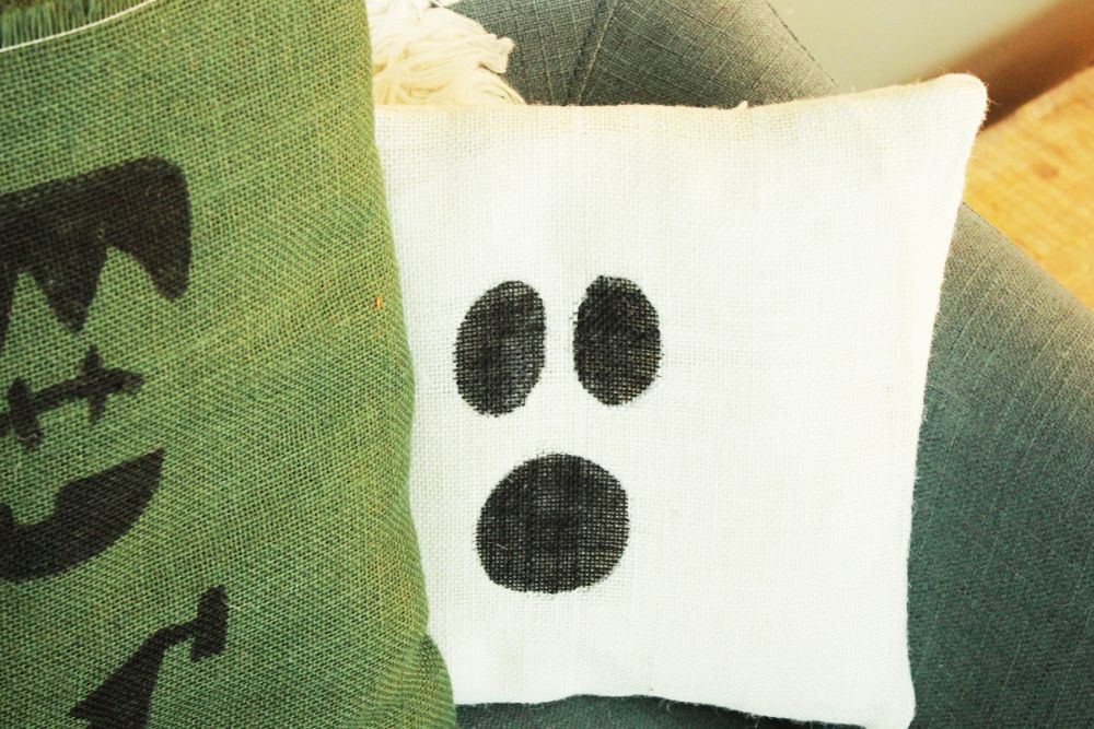 Cream Burlap Needed Three Shapes for a Ghost
