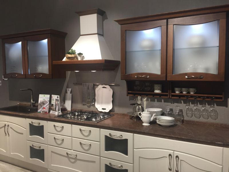 Curved wooden frames and frosted glass