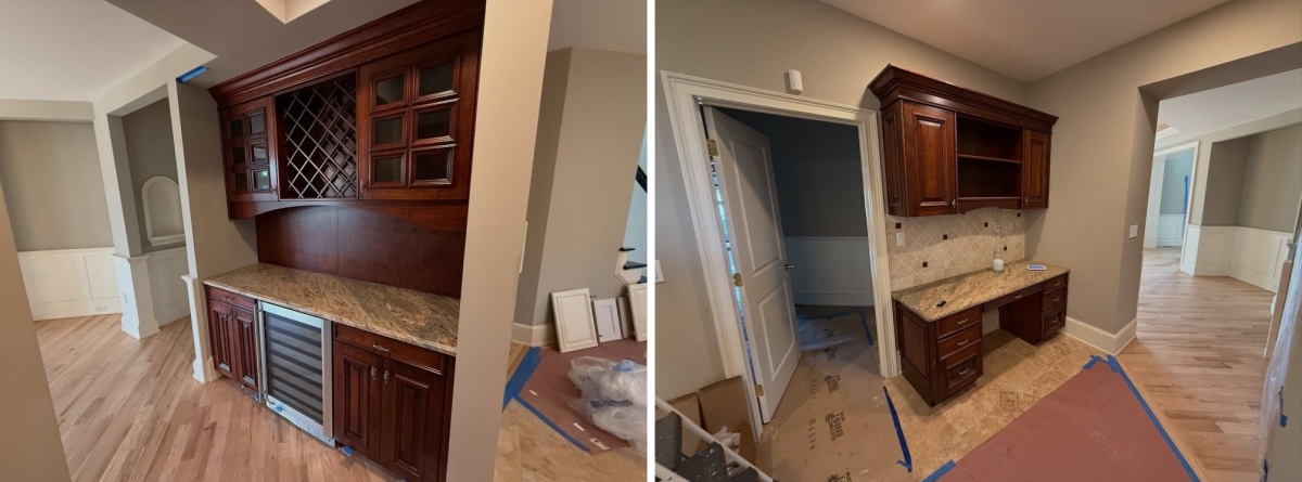 Dark Cabinets Extended Beyond the Main Kitchen