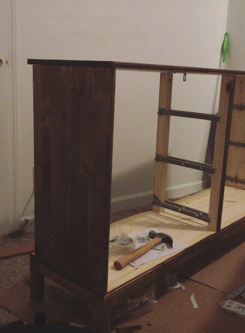Dark Wood Stain Changed the Pine Frame