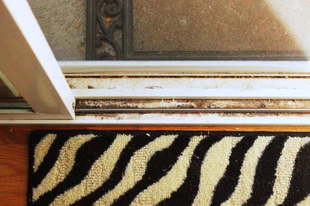 Dirt Collects in the Narrow Grooves of Window Tracks
