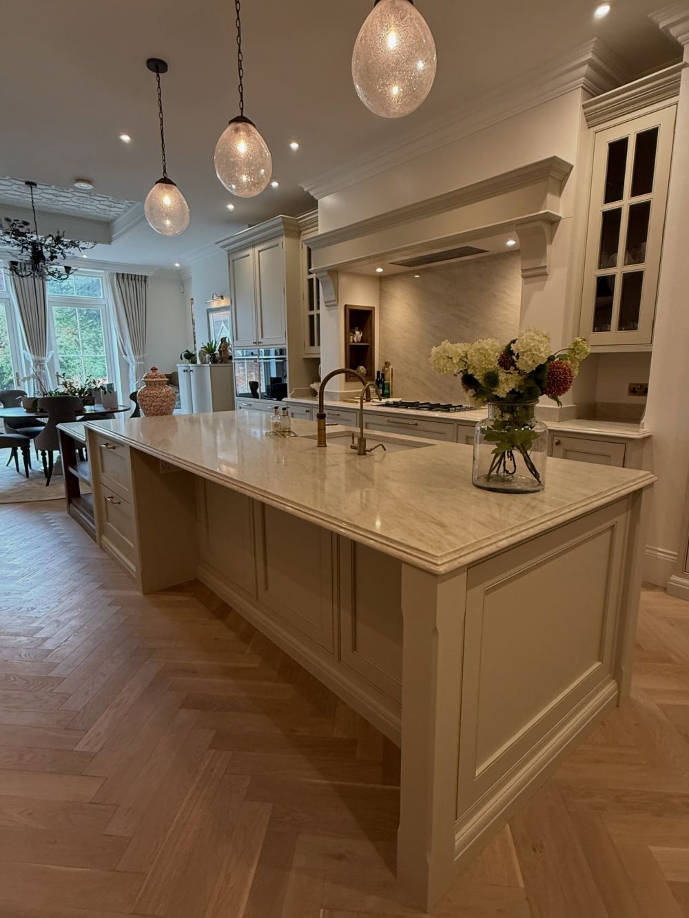 Drop Cloth Gives the Cabinet Frames Definition