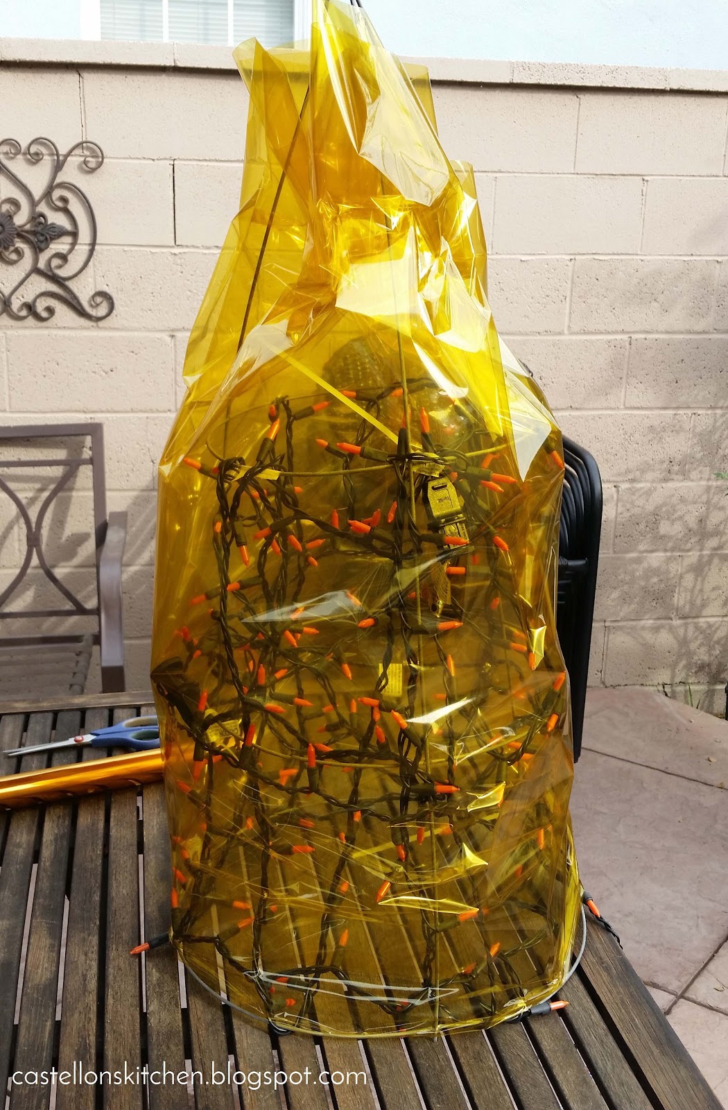 Yellow Plastic Creates the First Layer of Flames
