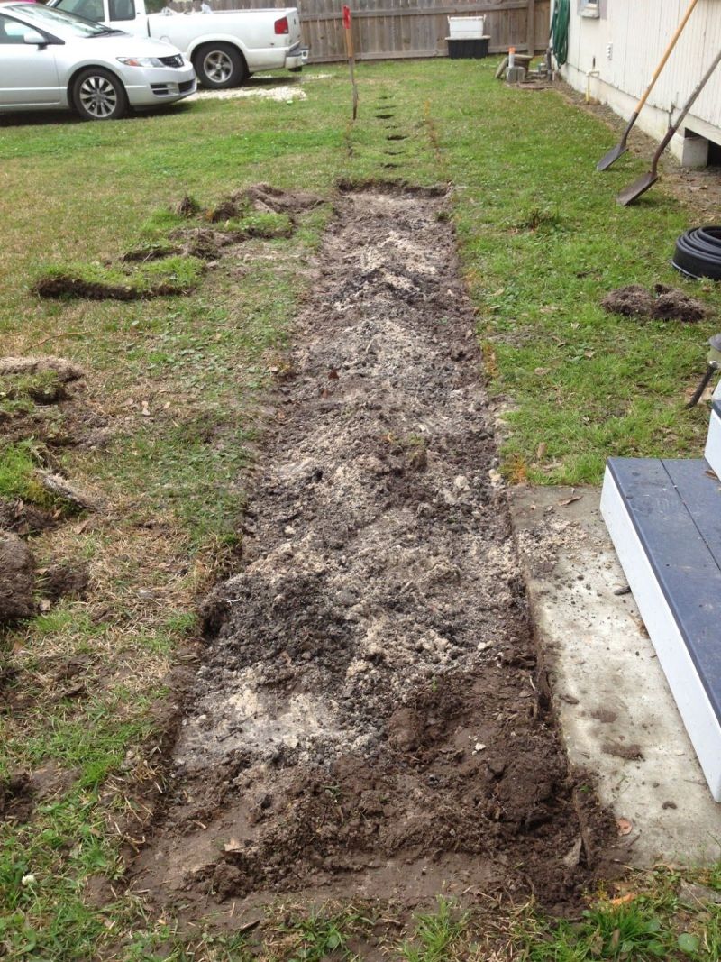 Four inches of soil came out first