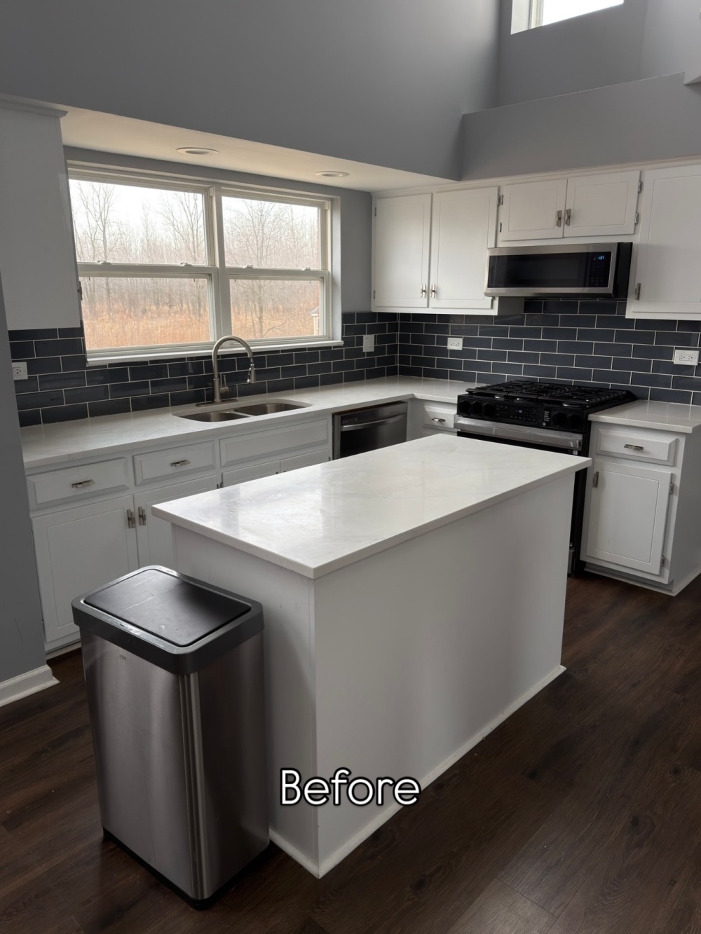 From the sink side, the existing layout