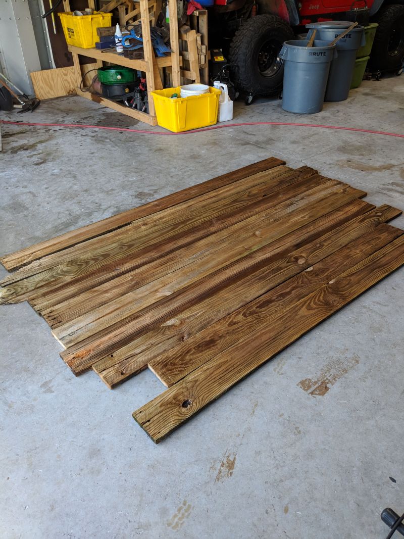 Garage floor old boards