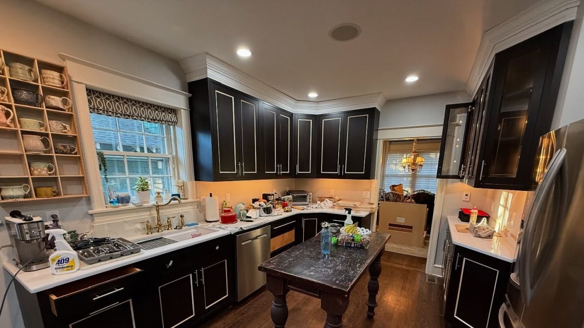 He Sprayed the Black Kitchen Cabinets Sherwin-Williams Accessible Beige and the Kitchen Took on a Custom-Built Look